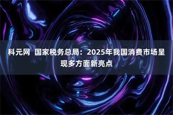 科元网  国家税务总局：2025年我国消费市场呈现多方面新亮点